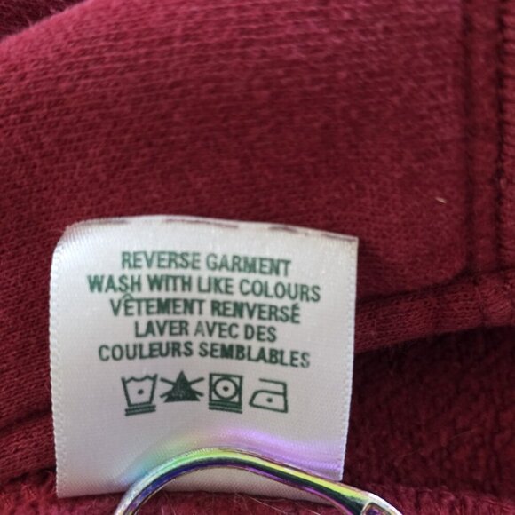 Roots Hoodie Men L Red LS 2 Way Zip Pockets Maple Leaf Beaver Embroidery Canada - Picture 13 of 15